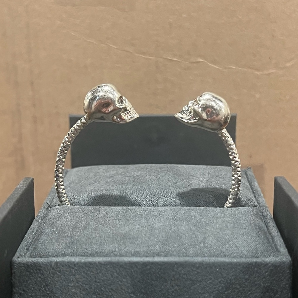 Sterling Silver Adjustable Skull Bracelet